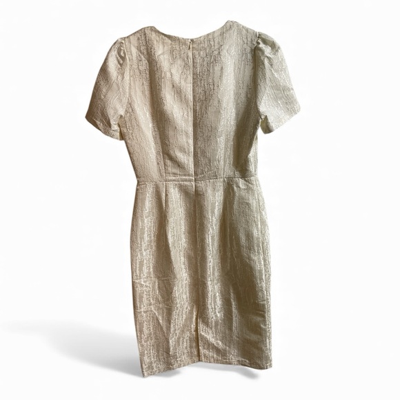 MOTF Naturally Chic Textured Cream Short Sleeve Dress – Size M – NWT - Picture 3 of 4